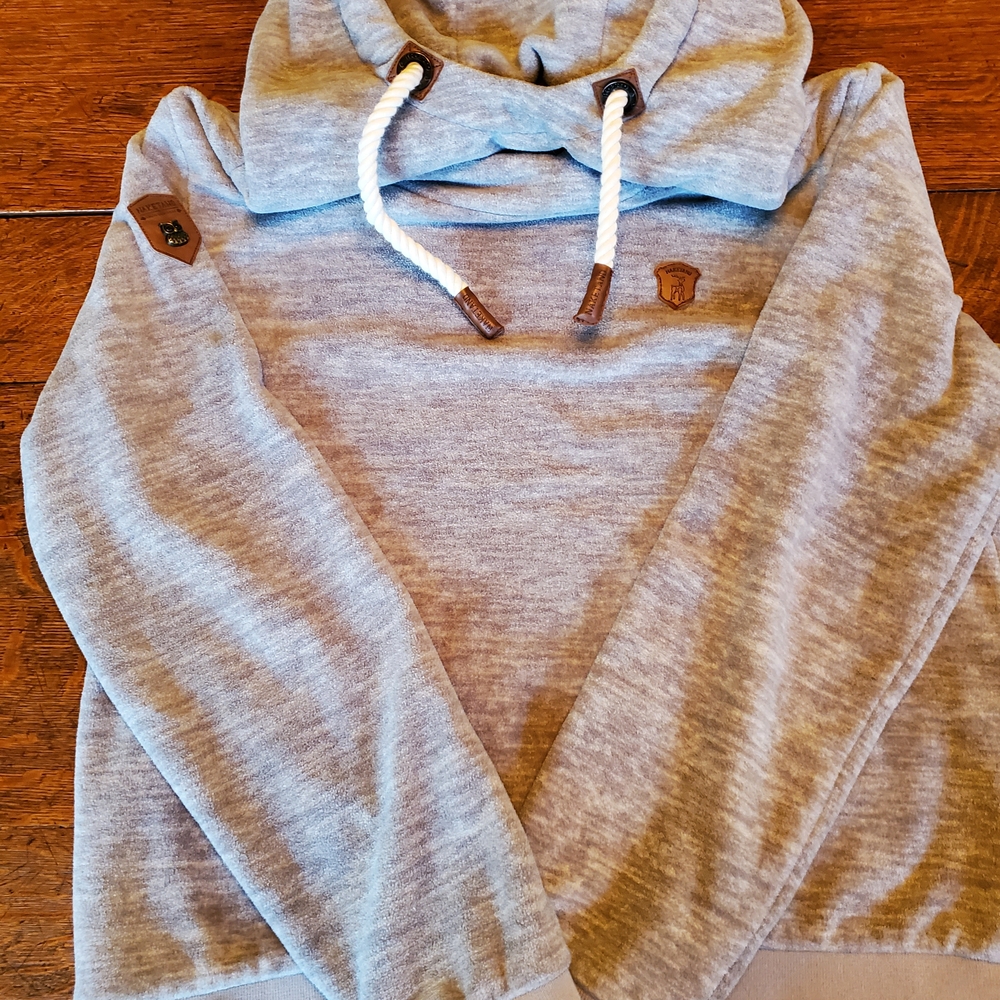 Naketano Gray Hoodie with White Rope Accents